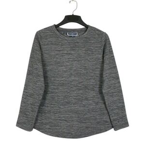 Karen‎ Scott Sport Top Small Gray Crew Neck Long Sleeve Micro Fleece Casual